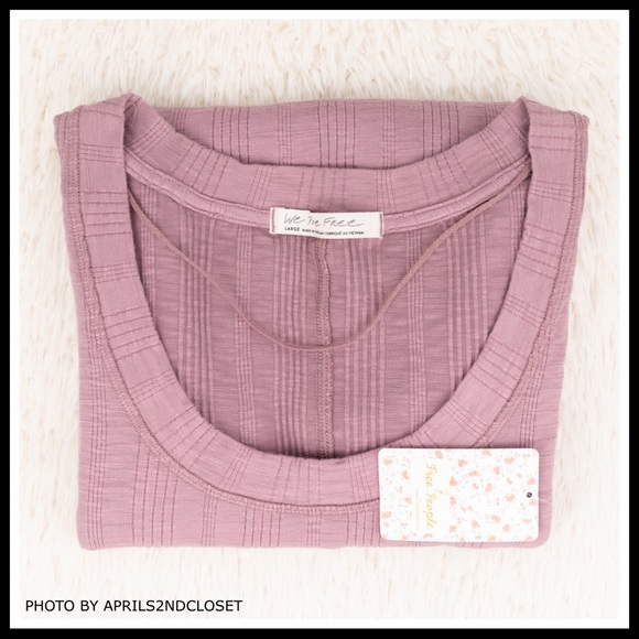 FREE PEOPLE BOHO TOP LONG SLEEVES RIB KNIT TEE A2C - Picture 7 of 16